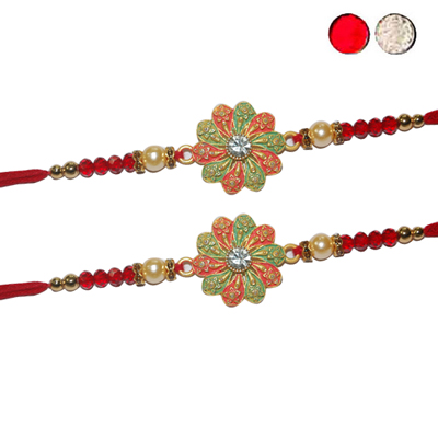 "Zardosi Rakhi - ZR-5240 A-code 080 (2 RAKHIS) - Click here to View more details about this Product